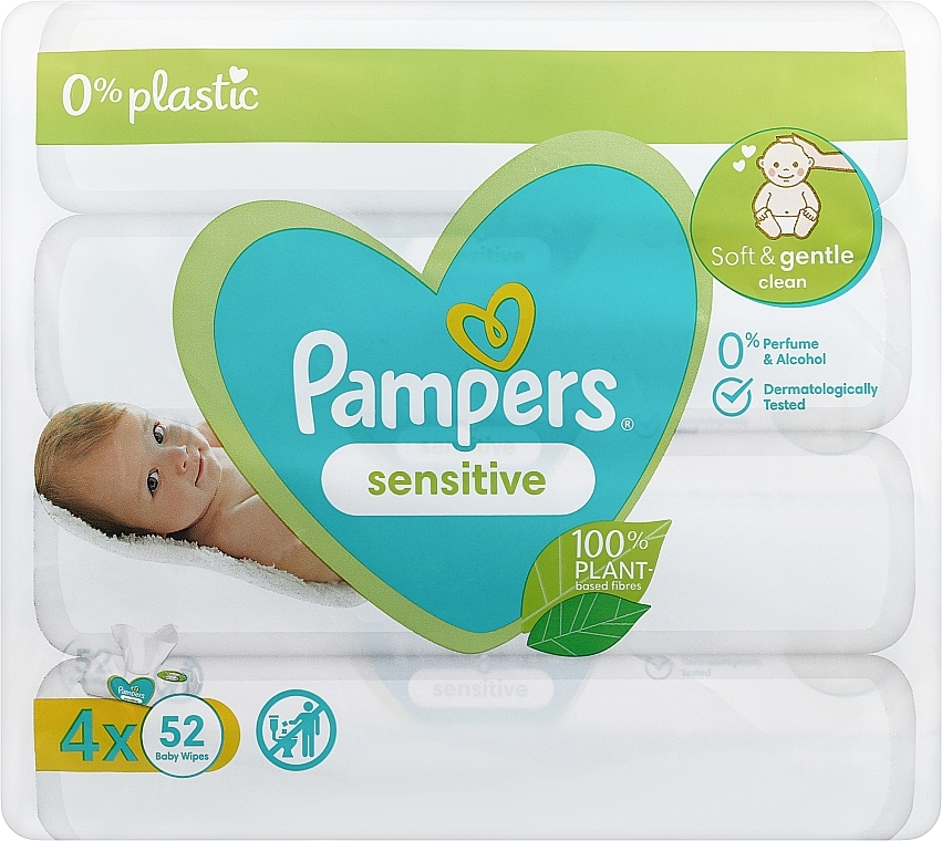 pampers sensitive chusteczki dla niemowląt 4 x 56 szt