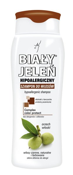 biały jeleń hipoalergiczny szampon do włosów ciemnych naturalnych i farbowanych