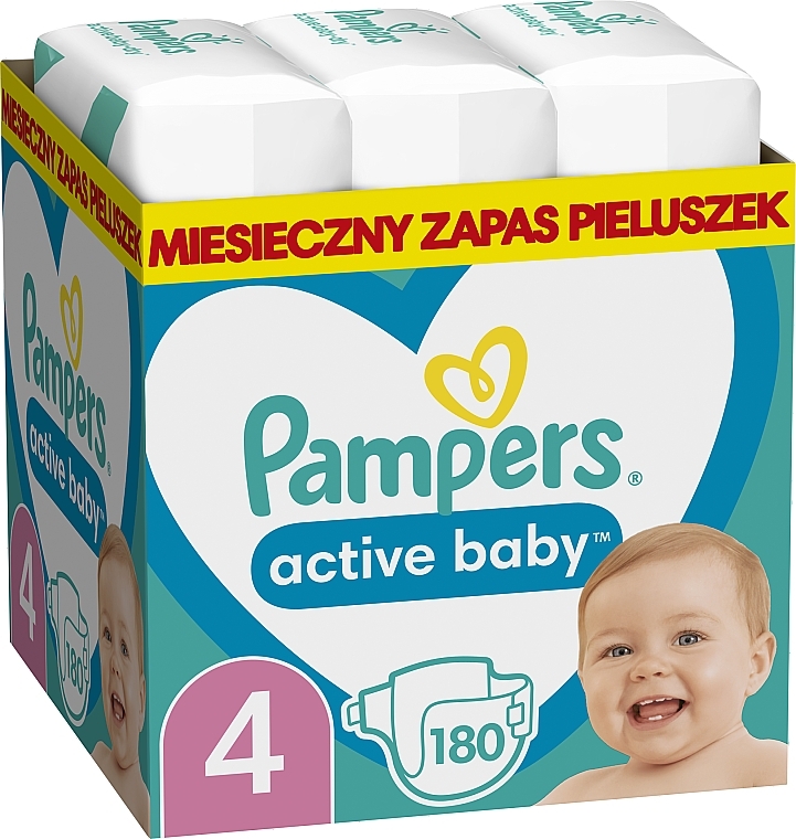 pampers active baby-dry pieluchy 4 maxi 8-14 kg 64 szt