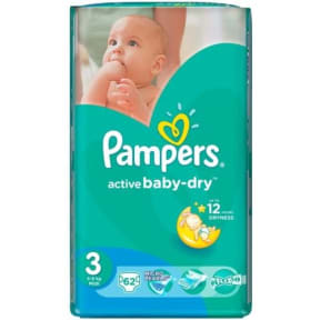 pampers active baby 62 szt