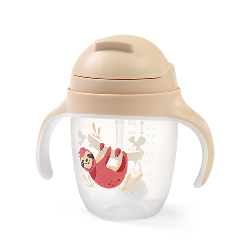 BabyOno 1464/01 Kubek niekapek z obciążaną słomką 240ml