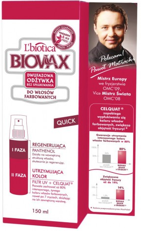 lbiotica biovax quick dwufazowa odżywka do włosów słabych i wypadających