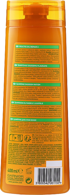 garnier fructis oil repair 3 szampon skład