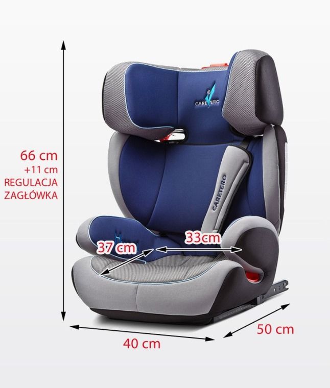 caretero fotelik samochodowy huggi isofix 15-36 kg navy