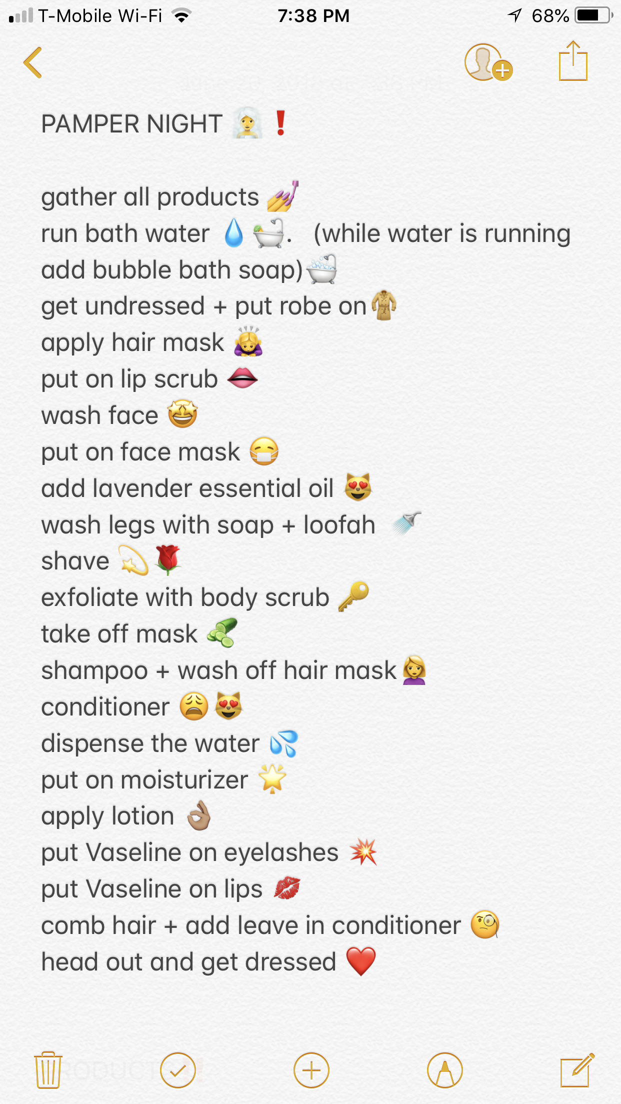 what is a pamper routine