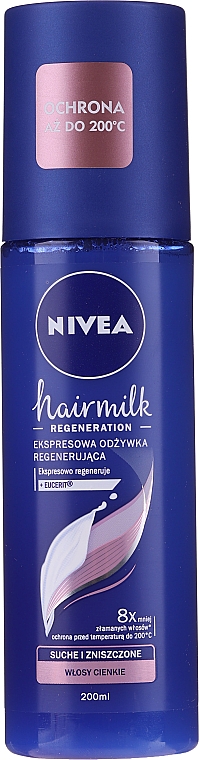 nivea hairmilk ekspresowa regenerująca odżywka do włosów o strukturze cienkiej