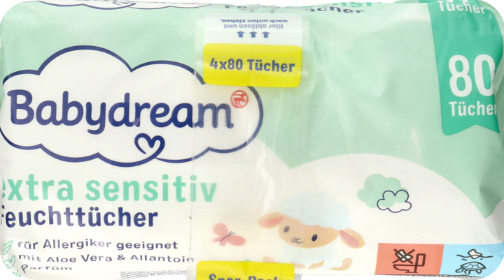 babydream chusteczki nawilżane dla niemowląt 4x0