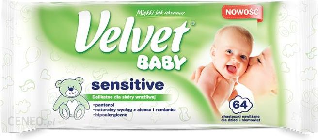 chusteczki nawilżane velvet baby sensitive