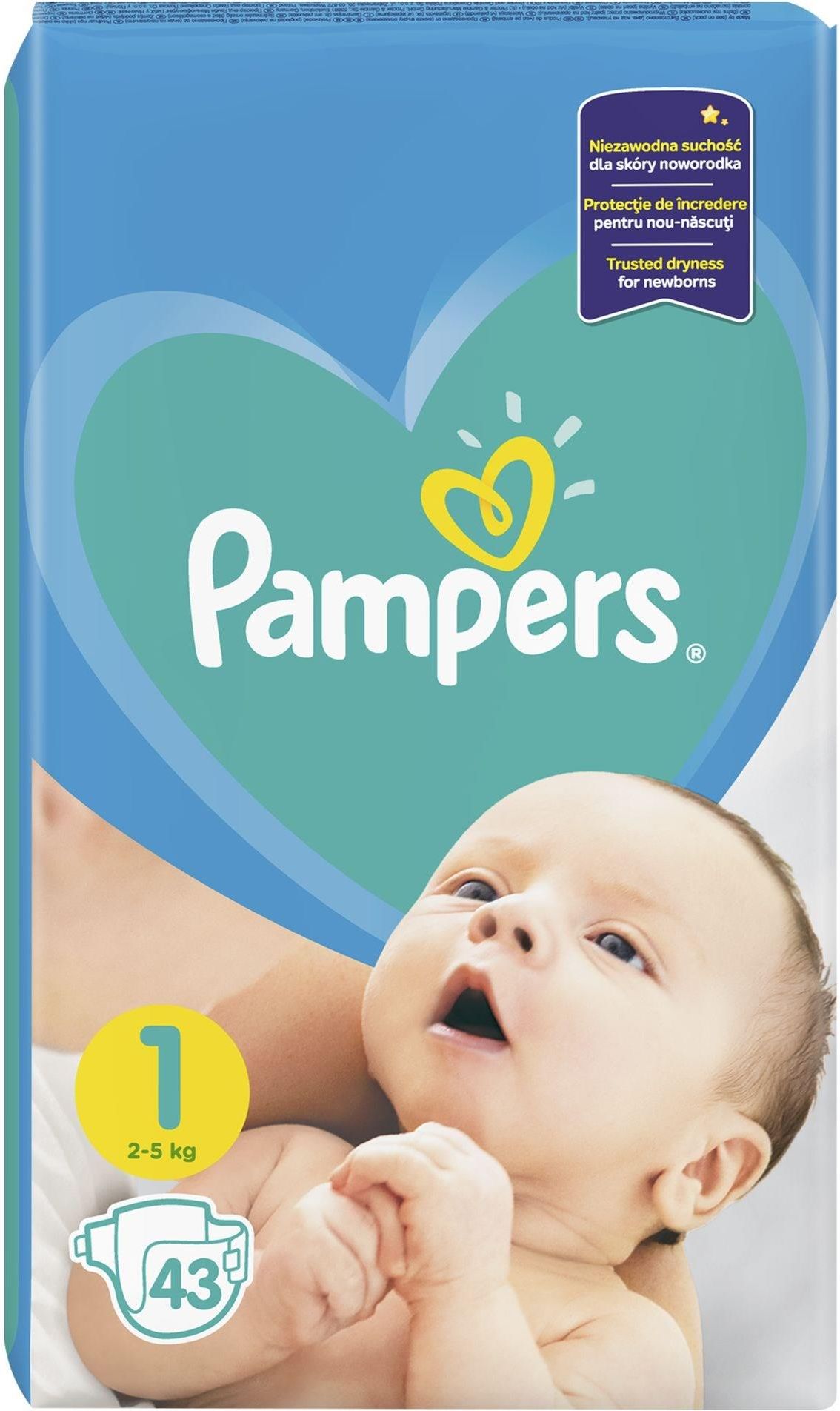 pampers pieluszki new baby 1 newborn 43 sztuki rossmann