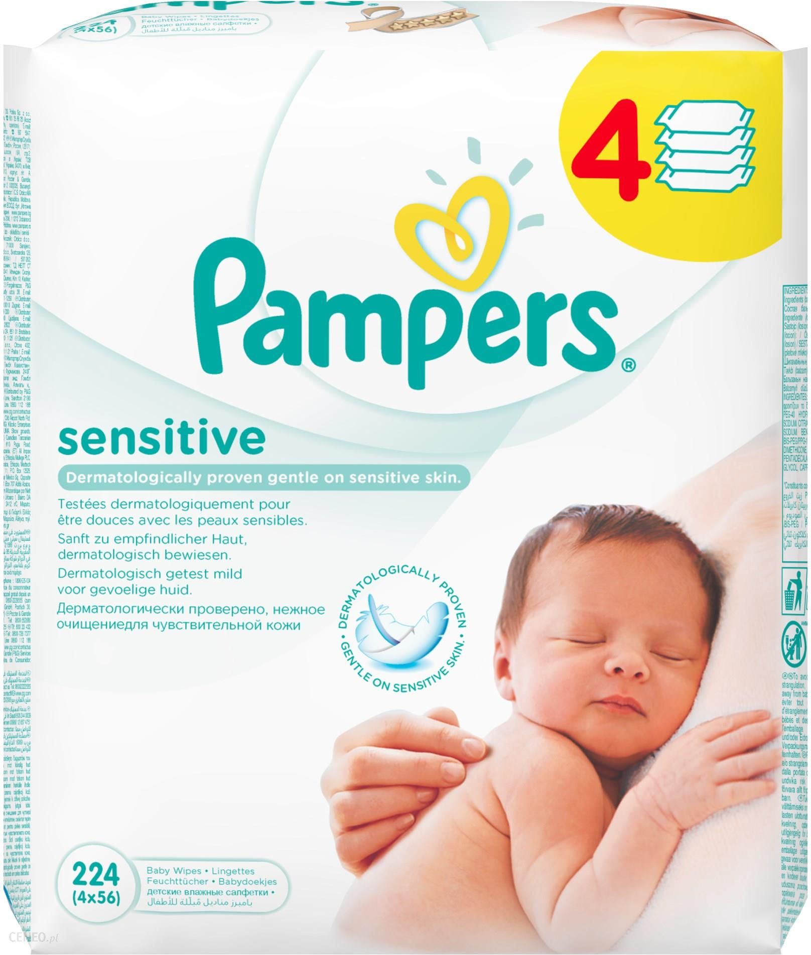pampers sensitive chusteczki dla niemowląt 4 x 56 szt