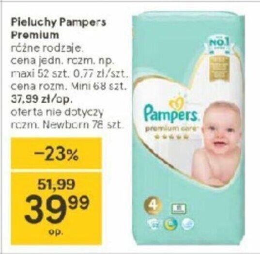 pampers wyprzedaż tesco 2018